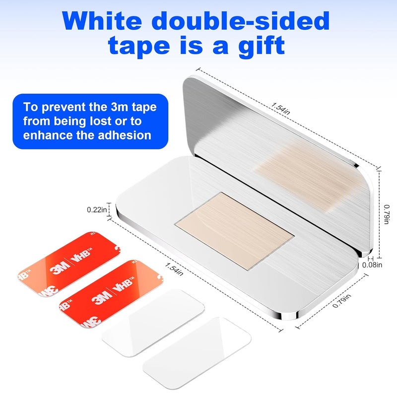 PHIXBEAR 10 Pack Magnetic Cabinet Door Catch, Ultra Thin Cabinet Door Magnets, Adhesive Drawer Magnets to Stay Closed, Stainless Steel Cabinet Latch Easy to Install with Double Sided Tape, Thickness 0.08in - Image 4